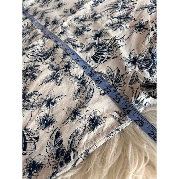 Onia Men's Floral Print Linen Button-Up Shirt Vacation White Blue Size‎ XXL - Picture 7 of 10